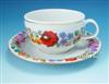 Hungarian Porcelain Tea Cup & Saucer By Kalocsa